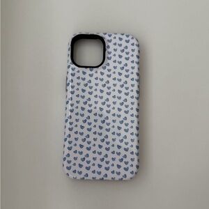 Casely iPhone 15 Blue Heart Print Case Cute Aesthetic